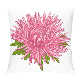 Personality  Beautiful Aster Isolated On White Background. Pillow Covers