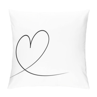 Personality  Continuous Line Drawing Of Valentine Card Heart Sweet Love Simple Happiness  Illustration Pillow Covers