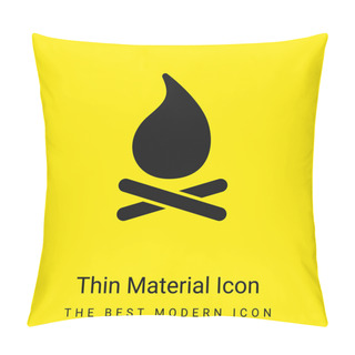 Personality  Bonfire Minimal Bright Yellow Material Icon Pillow Covers
