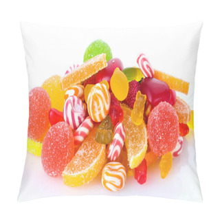 Personality  Colorful Jelly Candies Isolated On White Pillow Covers