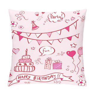 Personality  Birthday Doodles Pillow Covers
