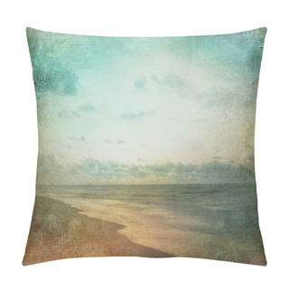 Personality  Grunge Paper Beach Background Pillow Covers