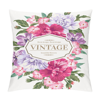 Personality  Invitation With Colorful Flowers. Pillow Covers