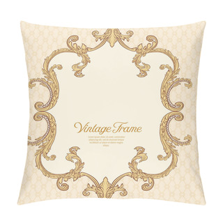 Personality  Vintage Richly Decorated Frame In Rococo Style For Menus, Ads, A Pillow Covers