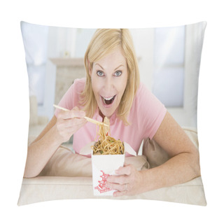 Personality  Woman Eating Meal,mealtime With Chopsticks Pillow Covers