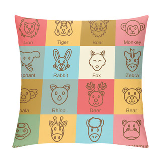 Personality  Wild Animal Outline Design Pillow Covers