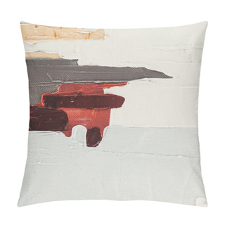 Personality  Close Up Of Beige And Burgundy Brush Strokes On Abstract Oil Painting Pillow Covers