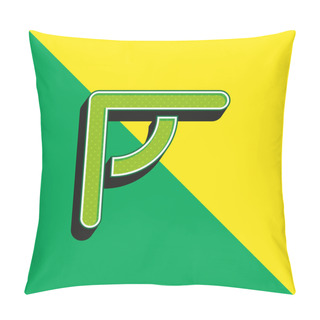 Personality  Angular Ruler Green And Yellow Modern 3d Vector Icon Logo Pillow Covers