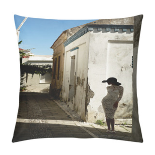 Personality  Elegant Lady In An Old European Town Pillow Covers