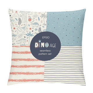 Personality  Dino Patterns Set For Kids Pillow Covers