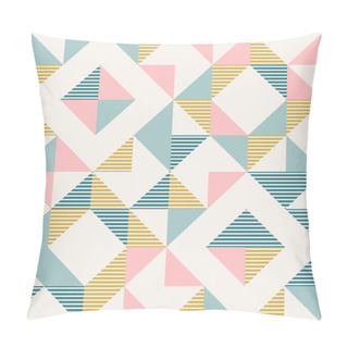 Personality  Abstract Geometry In Retro Colors, Diamond Shapes Geo Pattern Pillow Covers