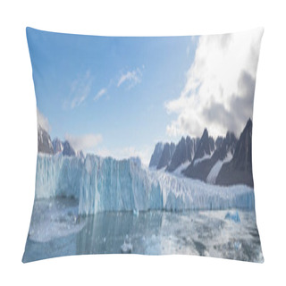 Personality  The Monacobreen Glacier At Liefdefjord, Svalbard, Norway Pillow Covers