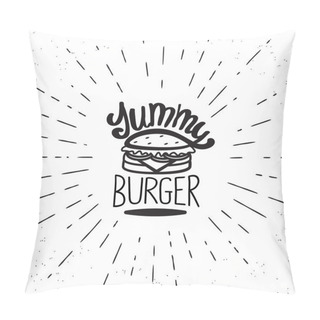 Personality  Yummy Burger Vintage Label Pillow Covers