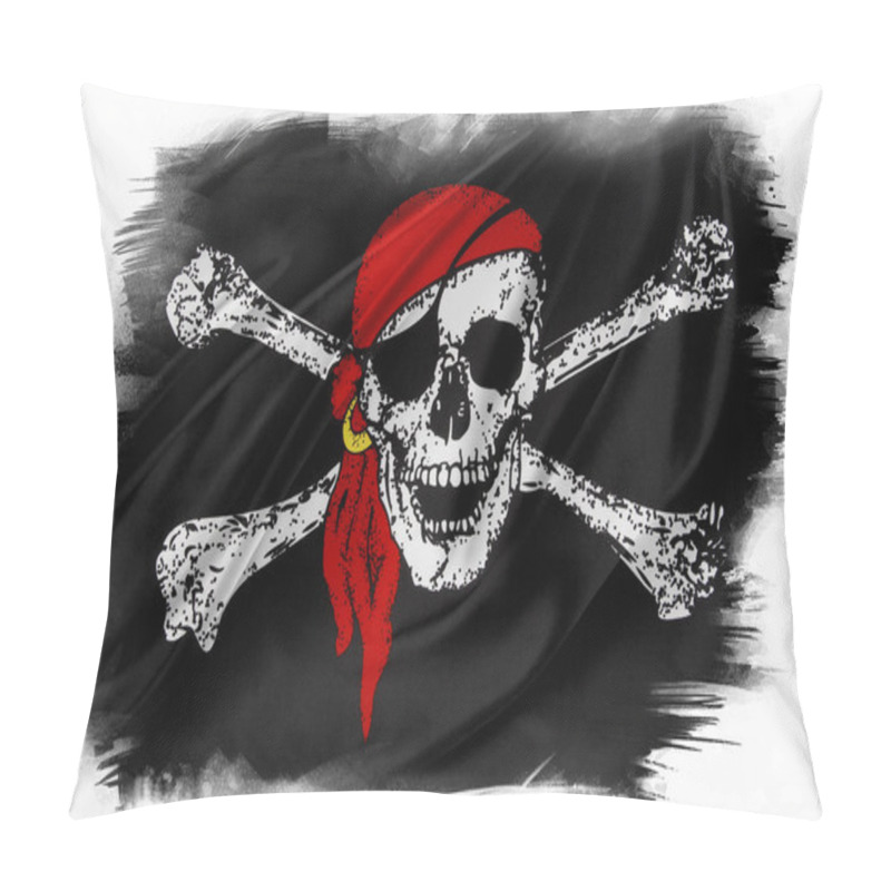 Personality  Pirate Flag On White Pillow Covers