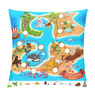 Personality  Pirate Treasure Map Pillow Covers