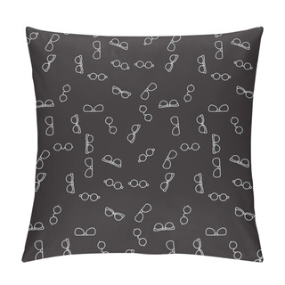 Personality  Dark Seamless Vector Outline Sunglasses Pattern Pillow Covers