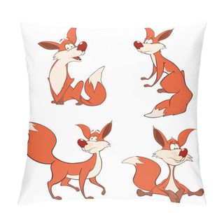 Personality  Red Foxes Cartoon Pillow Covers