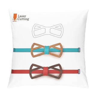 Personality  Laser Cut Bow-tie Template For DIY. Vector Silhouette With Cute Cat Ears For Cutting A Bow Tie On A Cnc, Lathe Made Of Wood, Metal, Plastic. Funny Idea Of Design Of A Stylish Accessory Pillow Covers