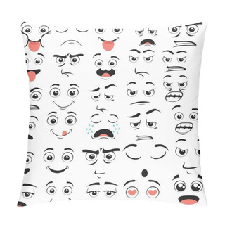 Personality  Big Set Of Cartoon Emotions Vector In Flat Style Pillow Covers