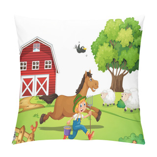 Personality  Farmer And Horse Pillow Covers