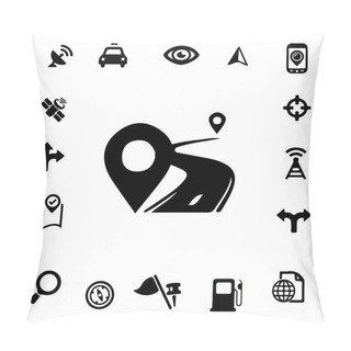 Personality  GPS Silhouette Icons Pillow Covers