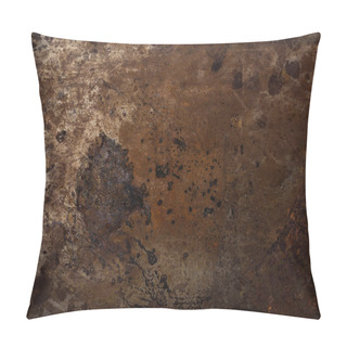 Personality  Top View Of Rusted Metal Template For Background Pillow Covers