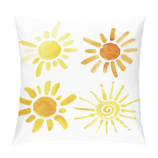 Personality  Hand Drawn Set Of Different Suns Isolated. Vector Illustration. Elements For Design. Watercolor Pillow Covers