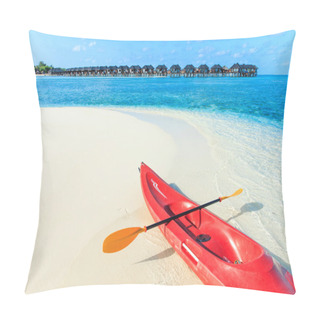 Personality  Beach With Water Bungalows At Maldives Pillow Covers