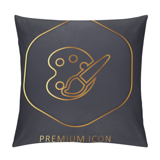 Personality  Art Palette Golden Line Premium Logo Or Icon Pillow Covers