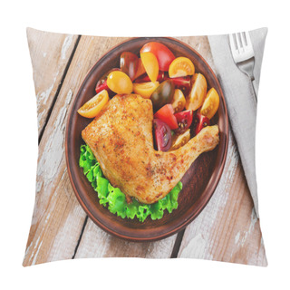 Personality  Baked Chicken Leg With Tomatoes Pillow Covers