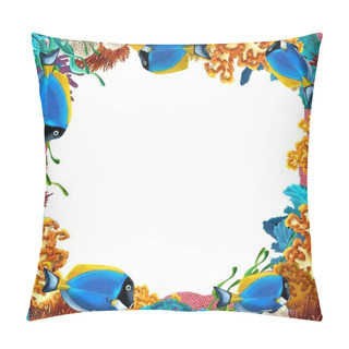 Personality  The Coral Reef - Frame - Illustration For The Children Pillow Covers