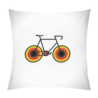 Personality  Colorful Abstract Mountain Bike Or Cycle Icon - Vector Graphic Pillow Covers