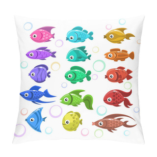 Personality  Funny Colorful Fishes Pillow Covers