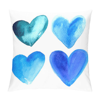 Personality  Set Of Watercolor Hearts For Valentine's Day. Pillow Covers