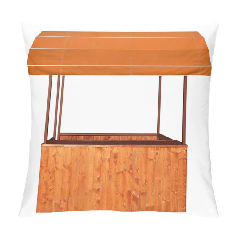 Personality  Wooden Market Stand With Orange Tent Pillow Covers