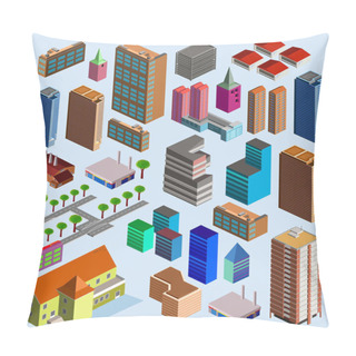 Personality  Urban, Buildings, City, Vector Illustration Pillow Covers