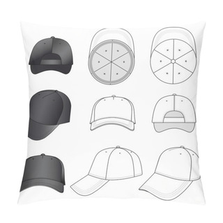 Personality  Baseball, Tennis Cap Outlined Template Pillow Covers