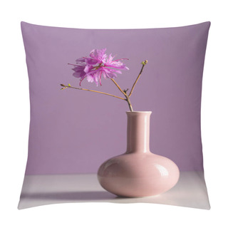 Personality  Labrador Tea In A Vase On The Purple Background Pillow Covers