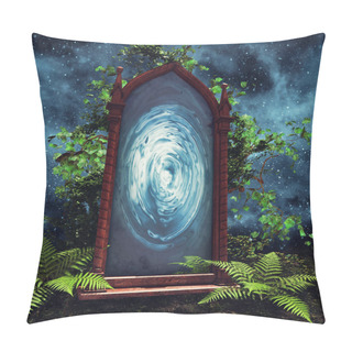 Personality  Magic Portal With Green Plants Pillow Covers