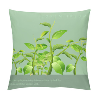 Personality  Natural Background ,branch With Fresh Green Leaves. Pillow Covers