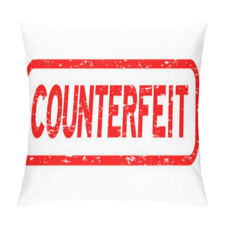 Personality  Grunge Red Square Counterfeit Rubber Seal Stamp Pillow Covers