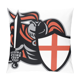 Personality  English Knight With Sword England Shield Retro Pillow Covers