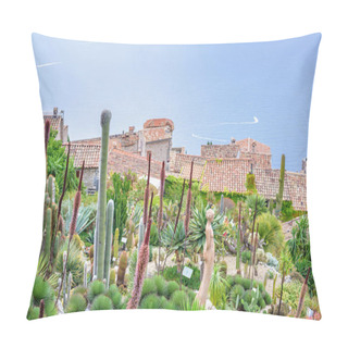 Personality  Daylight Foggy View To Eze Village With Botanical Garden Full Of Pillow Covers