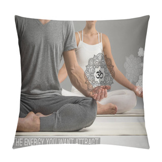 Personality  Couple Sitting In Lotus Position   Pillow Covers