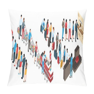 Personality  Isometric Queue Set Pillow Covers