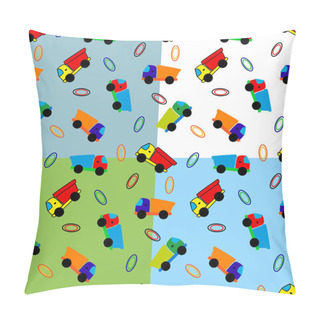 Personality  Seamless Toy Truck Pattern Pillow Covers