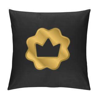 Personality  Badge Gold Plated Metalic Icon Or Logo Vector Pillow Covers