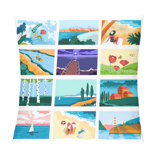 Personality  Summer Landscapes And Sandy Hot Beaches Vacation Pillow Covers