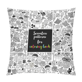 Personality Set Of Black And White Seamless Patterns Pillow Covers