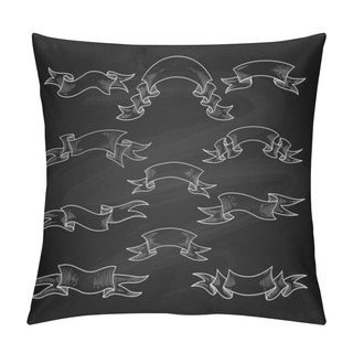 Personality  Chalk Ribbons On Blackboard Pillow Covers